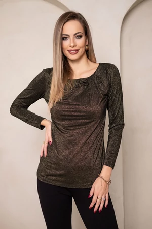 Vanessza póló - csillámló olajzöld
